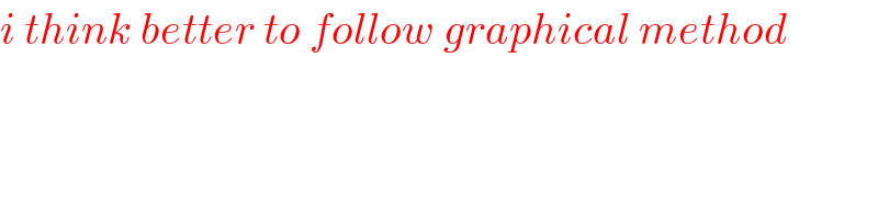 i think better to follow graphical method  