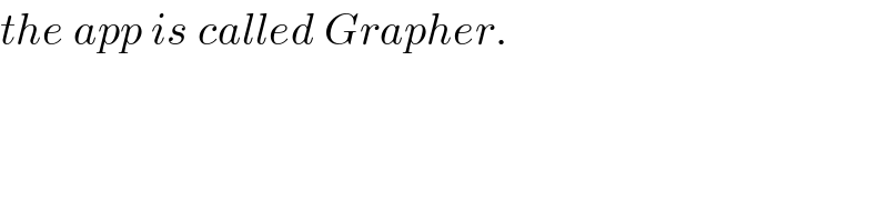 the app is called Grapher.  