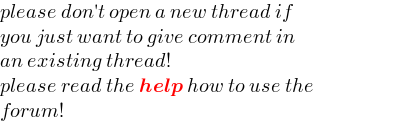 please don′t open a new thread if  you just want to give comment in  an existing thread!  please read the help how to use the  forum!  