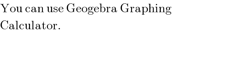You can use Geogebra Graphing  Calculator.  