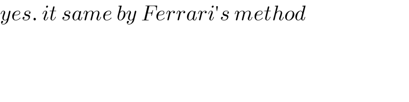 yes. it same by Ferrari′s method  