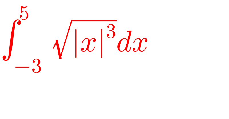 ∫_(−3) ^5  (√(∣x∣^3 ))dx  