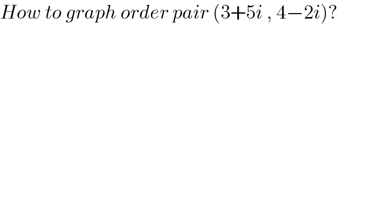 How to graph order pair (3+5i , 4−2i)?  