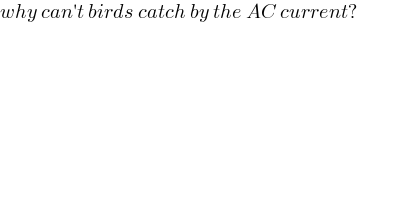 why can′t birds catch by the AC current?  