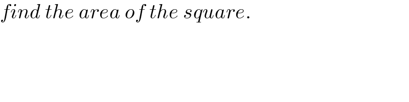 find the area of the square.  