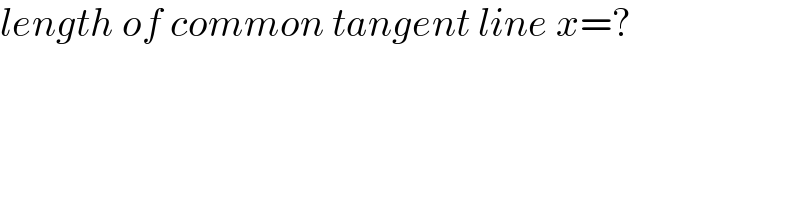 length of common tangent line x=?  