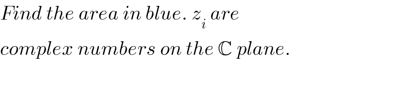 Find the area in blue. z_i  are   complex numbers on the C plane.  