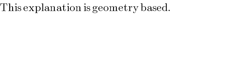 This explanation is geometry based.  