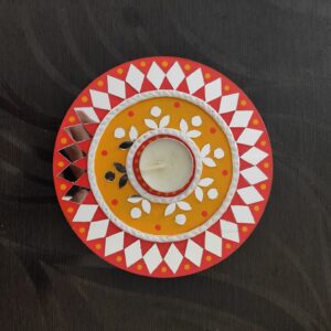 Handcrafted Lippan Art Diya Holder Wall Decor (6 inch)