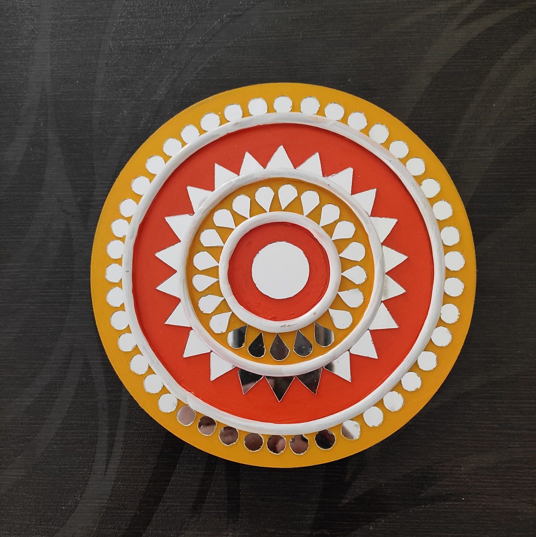 Handcrafted Lippan Art Diya Holder Wall Decor (6 inch)
